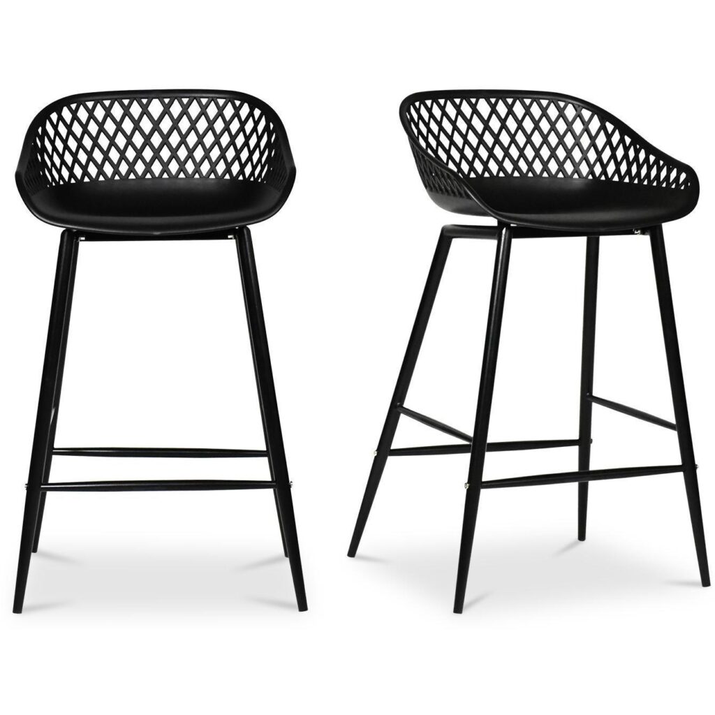 Piazza Outdoor Counter Stool Black (Set of 2)