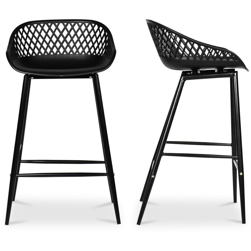 Piazza Outdoor Counter Stool Black (Set of 2) - Image 2