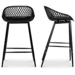 Piazza Outdoor Counter Stool Black (Set of 2) 9 Piazza Outdoor Counter Stool Black (Set of 2) QX-1009-02 QX 1009 02 81