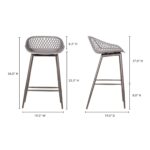 Piazza Outdoor Counter Stool Grey (Set of 2) 15 Piazza Outdoor Counter Stool Grey (Set of 2) QX-1009-15 QX 1009 15 70