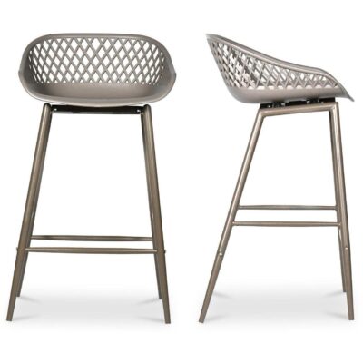 Piazza Outdoor Counter Stool Grey (Set of 2) QX-1009-15 QX 1009 15 81