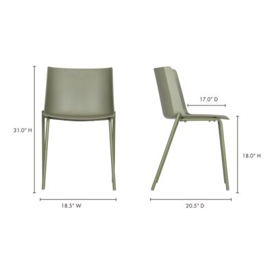 Silla Outdoor Dining Chair Sage Green (Set of 2) QX-1010-16 QX 1010 16 70