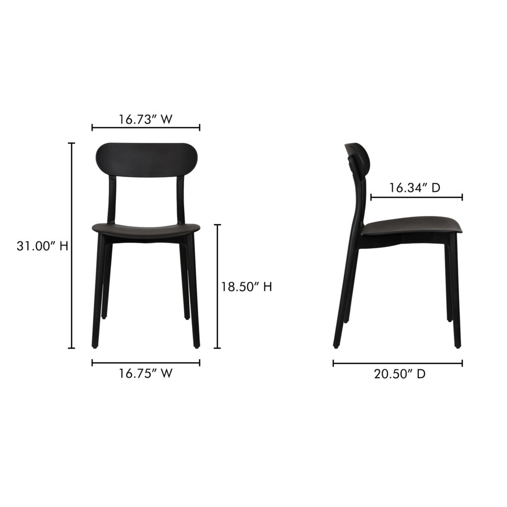 Kent Outdoor Dining Chair Black - Set Of Two - Image 9