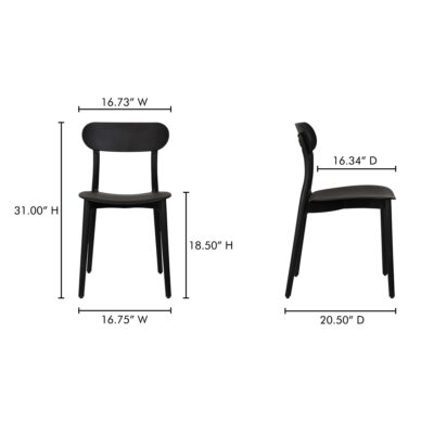 Kent Outdoor Dining Chair Black - Set Of Two QX-1017-02 QX 1017 02 70