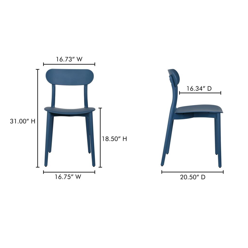 Kent Outdoor Dining Chair Navy - Set Of Two - Image 9