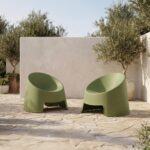 Nolla Outdoor Accent Chair Set of Two Green 4 Nolla Outdoor Accent Chair Set of Two Green QX-1018-16 QX 1018 16 10