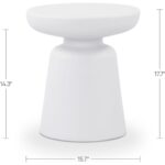 Ruth Outdoor Side Table White 5 Ruth Outdoor Side Table White QX-1019-18 QX 1019 18 70 dim