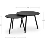 Kari Outdoor Nesting Coffee Table Black 5 Kari Outdoor Nesting Coffee Table Black QX-1020-02 QX 1020 02 70 dim