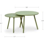 Kari Outdoor Nesting Coffee Table Green 5 Kari Outdoor Nesting Coffee Table Green QX-1020-16 QX 1020 16 70 dim
