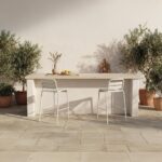 Kade Outdoor Bar Stool White Set of Two QX-1022-18 QX 1022 18 10