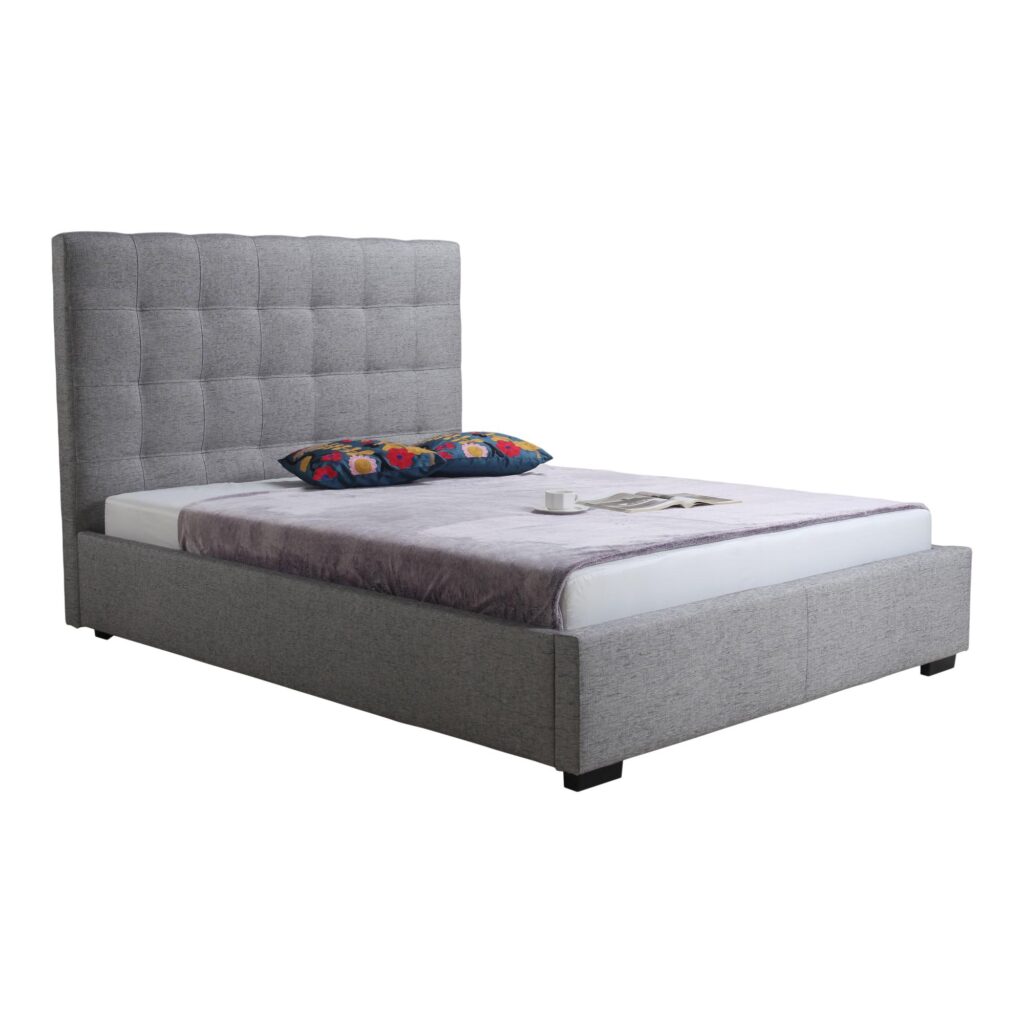 Belle Storage Bed Queen Light Grey Fabric - Image 3