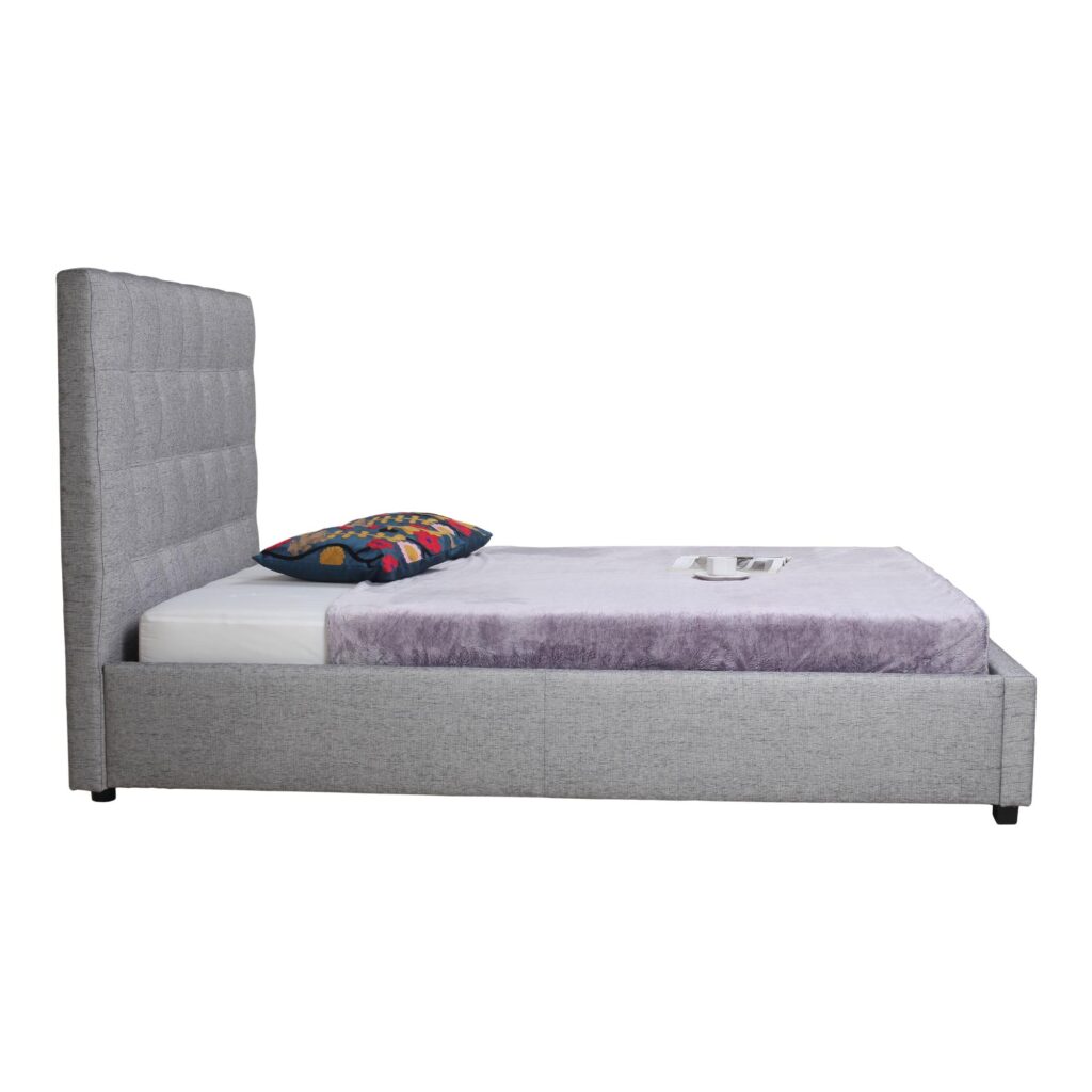 Belle Storage Bed Queen Light Grey Fabric - Image 4