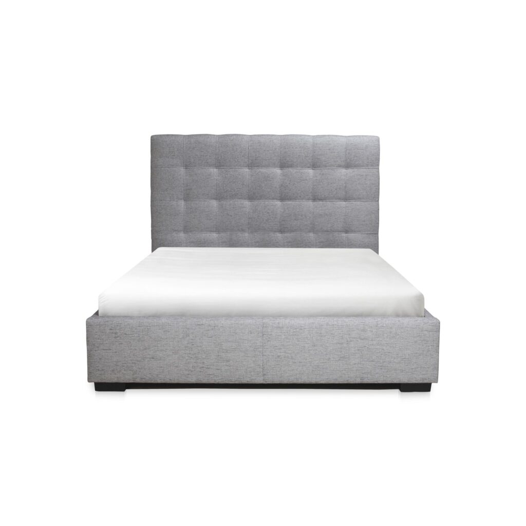 Belle Storage Bed Queen Light Grey Fabric