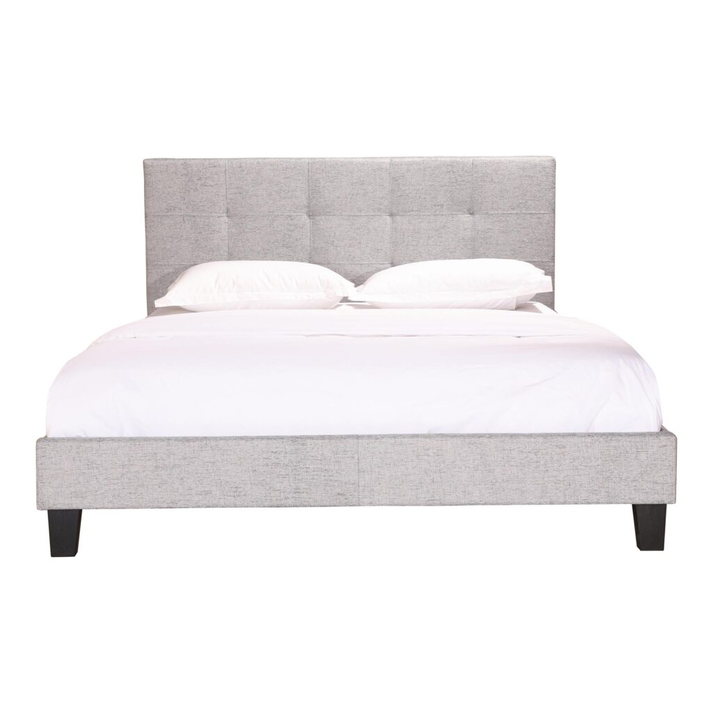 Eliza Queen Bed Light Grey Fabric - Image 2