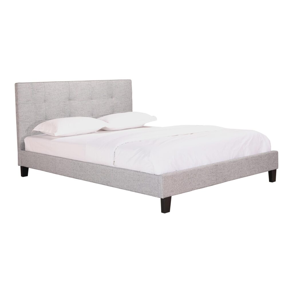 Eliza Queen Bed Light Grey Fabric - Image 3