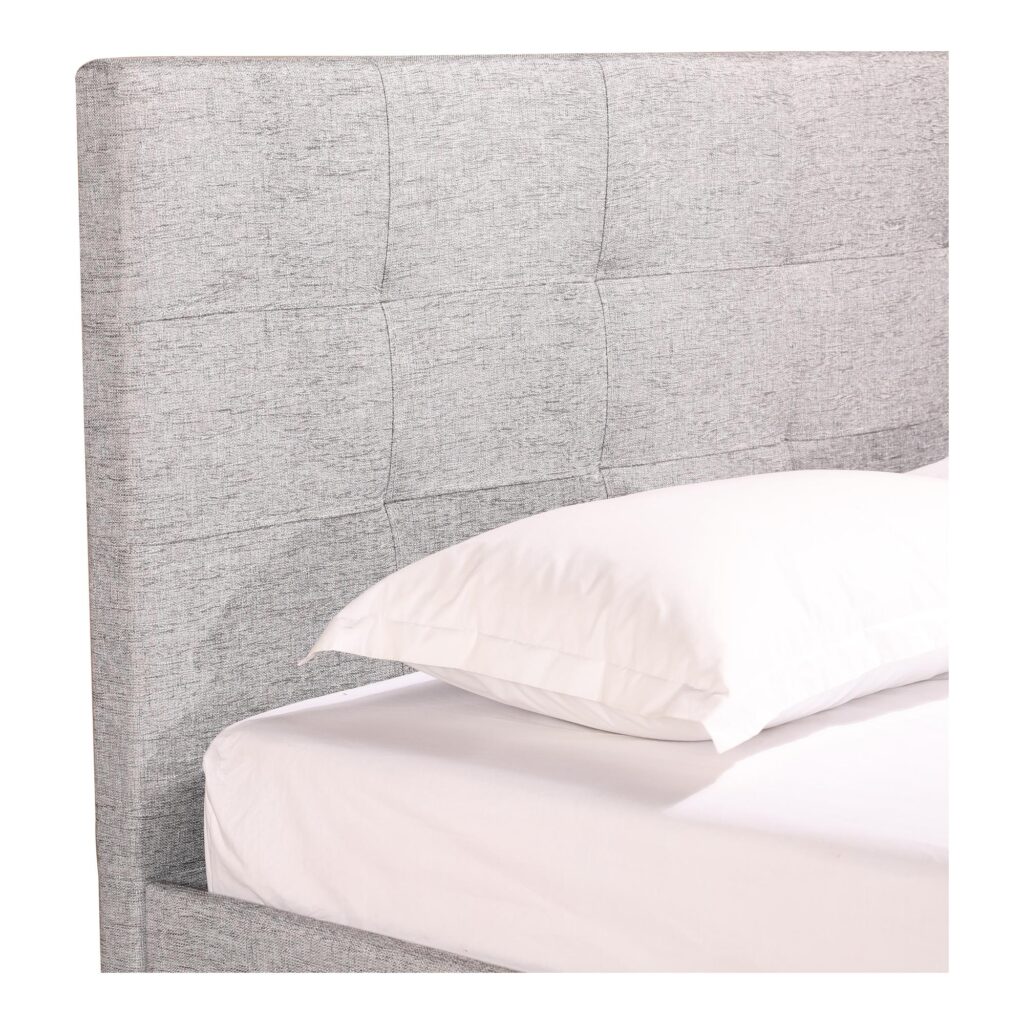 Eliza Queen Bed Light Grey Fabric - Image 6