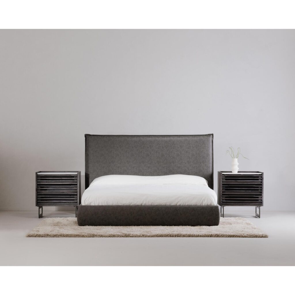 Luzon Queen Bed Slate Vegan Leather - Image 13