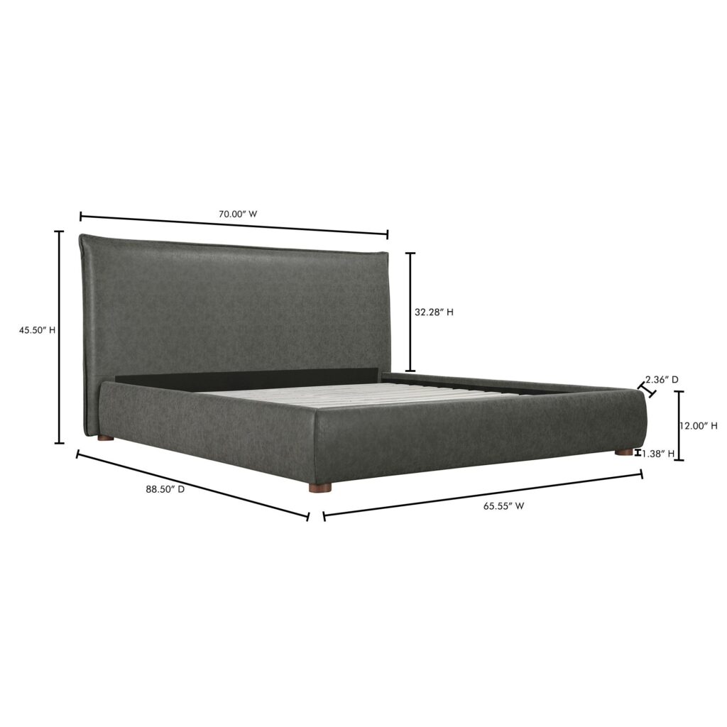 Luzon Queen Bed Slate Vegan Leather - Image 14