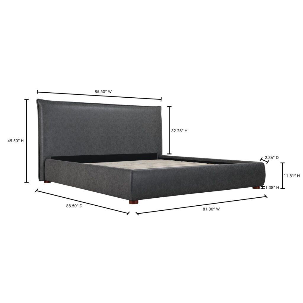 Luzon King Bed Slate Vegan Leather - Image 14