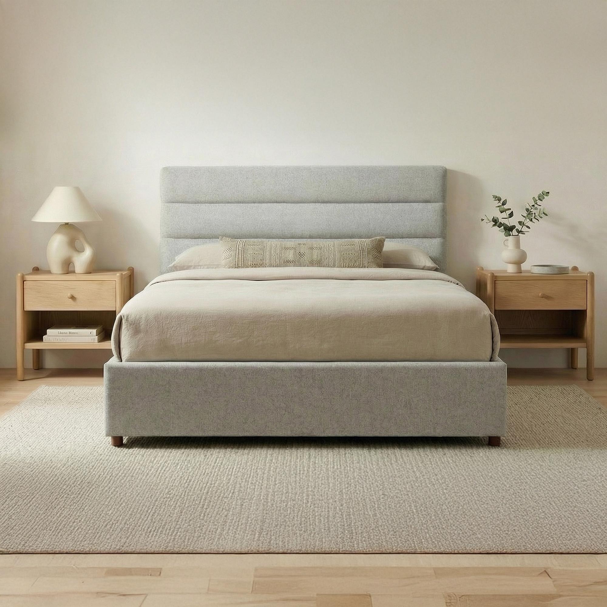 Takio Queen Bed Light Grey 15 Takio Queen Bed Light Grey - Image 15