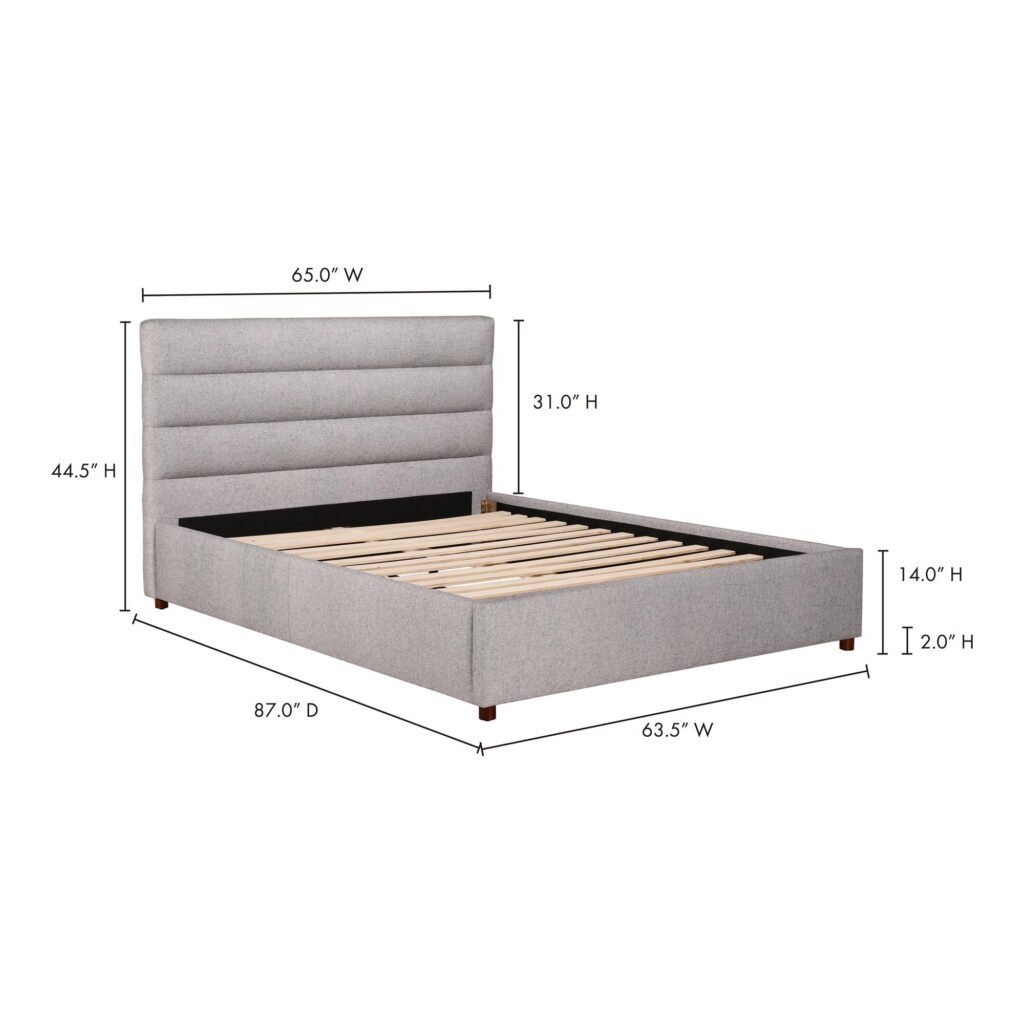 Takio Queen Bed Light Grey - Image 15