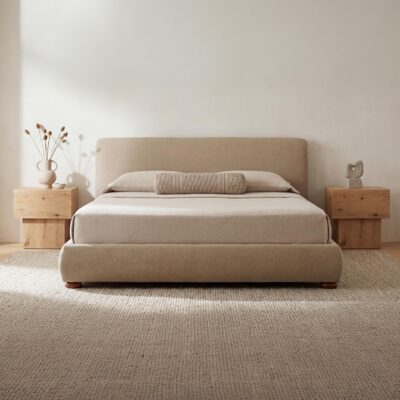 Beau King Storage Bed Warm Beige