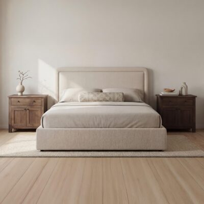 Simon King Storage Bed Flecked Beige