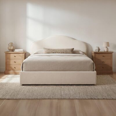 Maggie Queen Storage Bed Cream