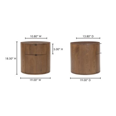 Theo Two Drawer Nightstand Brown RP-1011-03 RP 1011 03 70