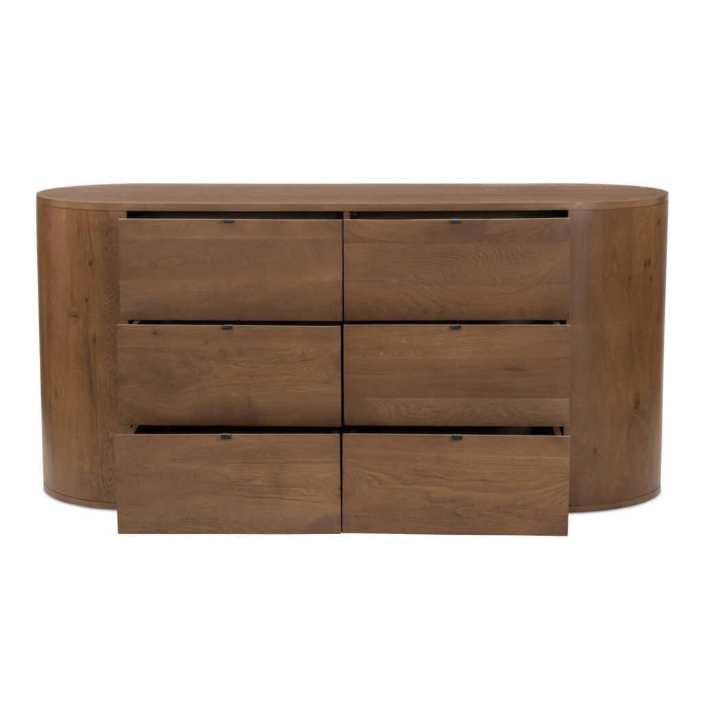 Theo 6 Drawer Dresser Brown - Image 6