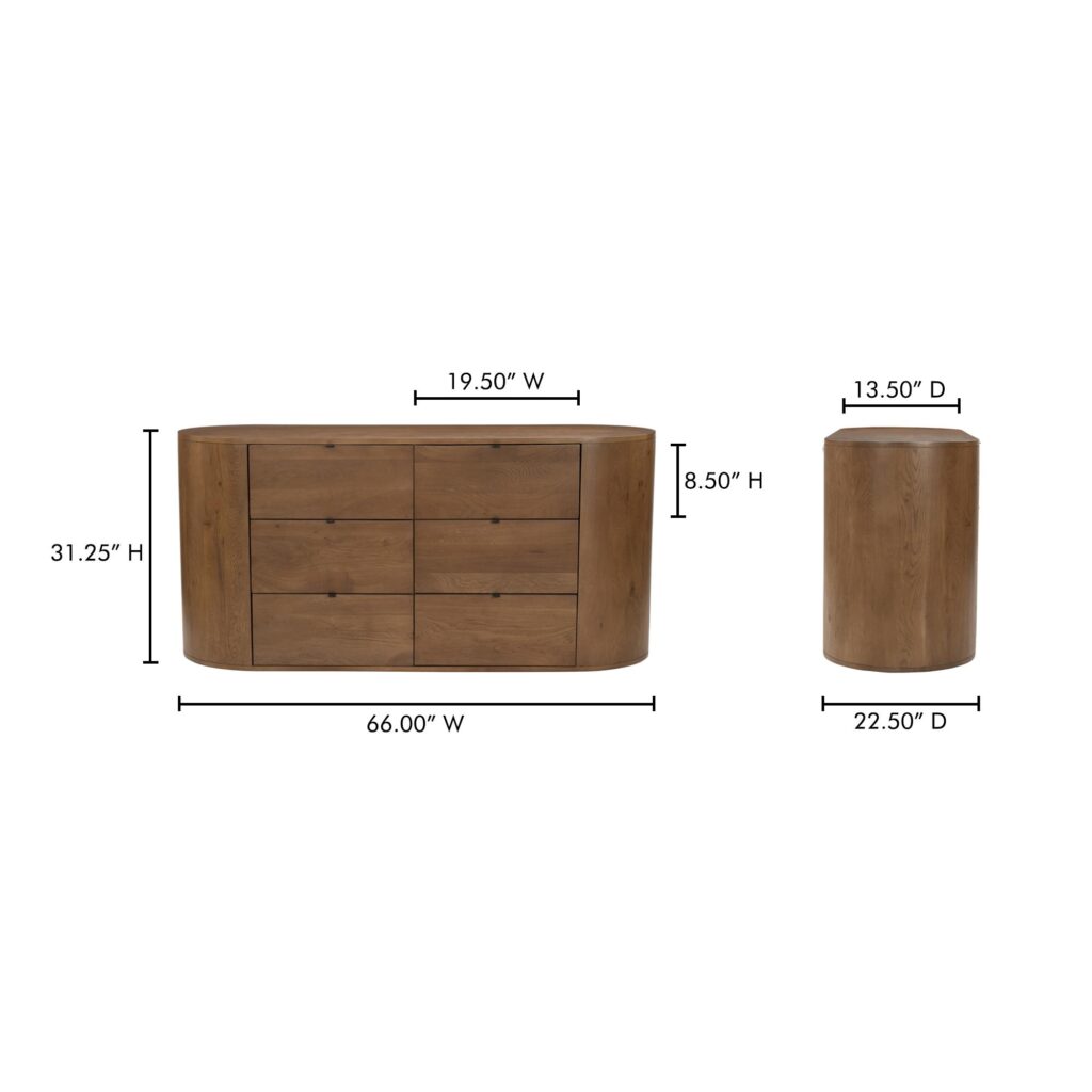 Theo 6 Drawer Dresser Brown - Image 12