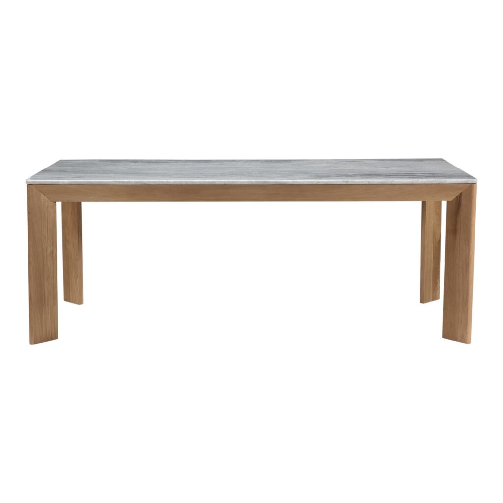 Angle Marble Dining Table White Rectangular Large