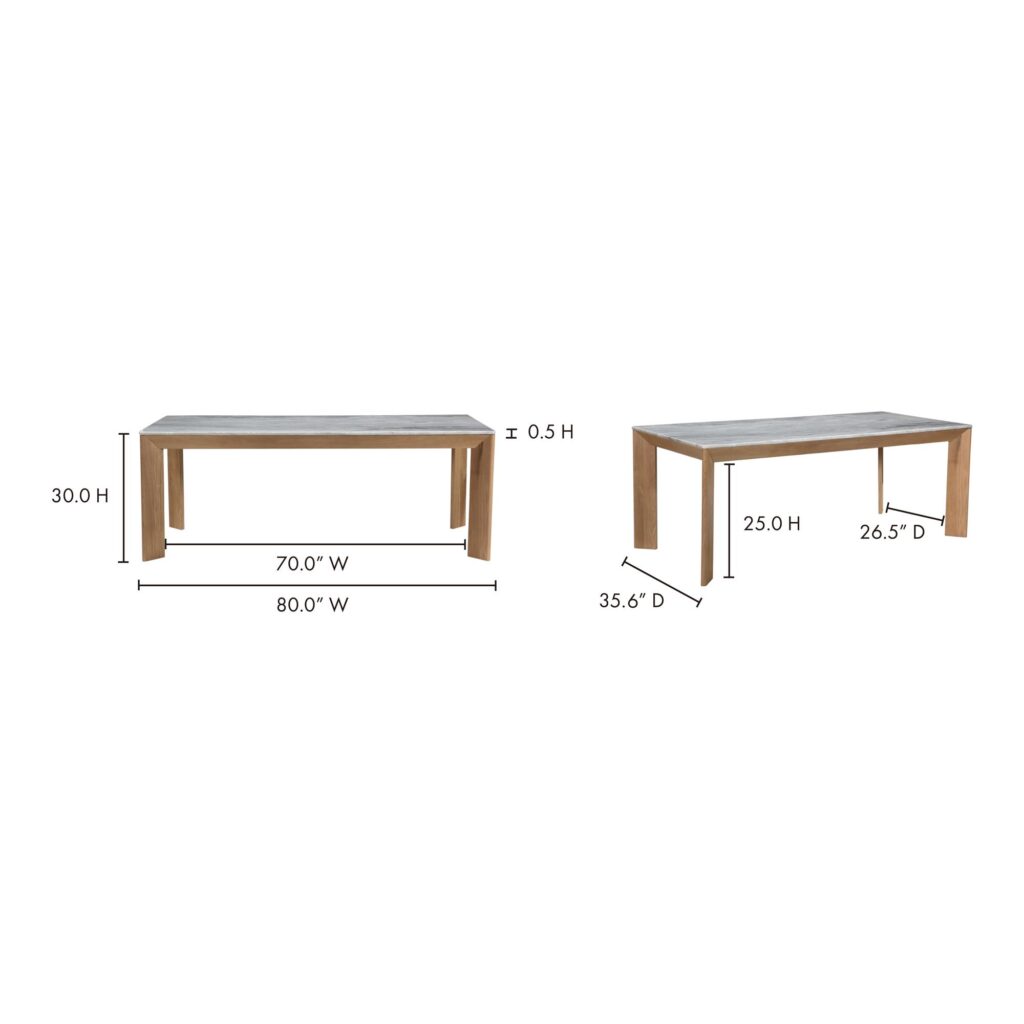 Angle Marble Dining Table White Rectangular Large - Image 4