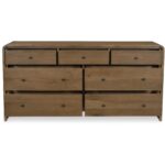 Riley 7 Drawer Dresser Oak RP-1066-03 RP 1066 03 Riley front open shadsilo