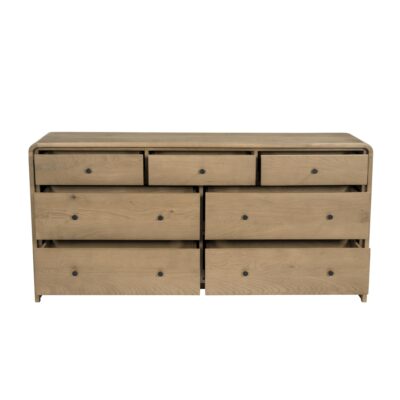 Riley 7 Drawer Dresser Oak RP-1066-03 RP 1066 03 Riley front open shadsilo