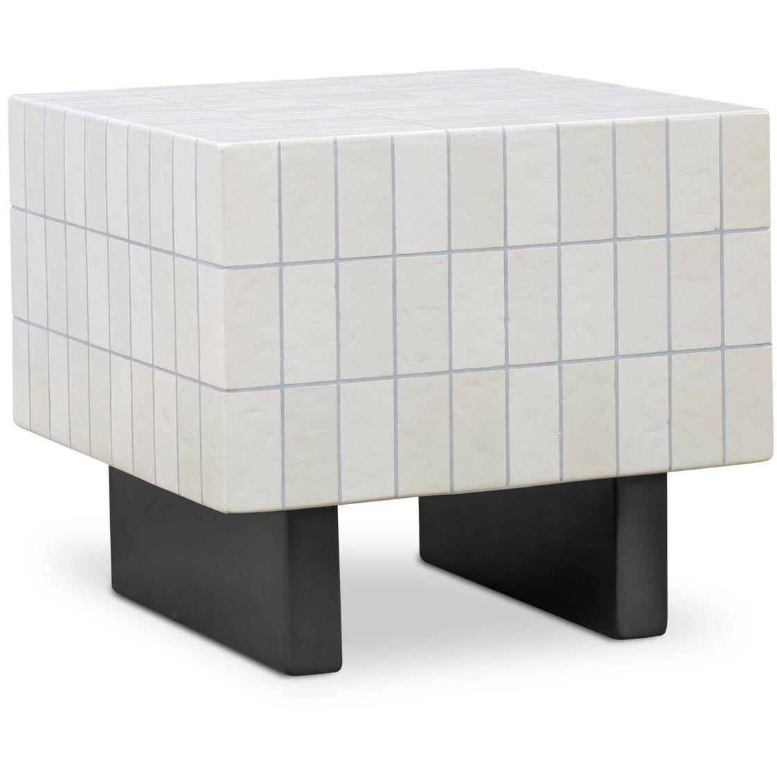 Farren Outdoor Side Table Cream 2 Farren Outdoor Side Table Cream - Image 2