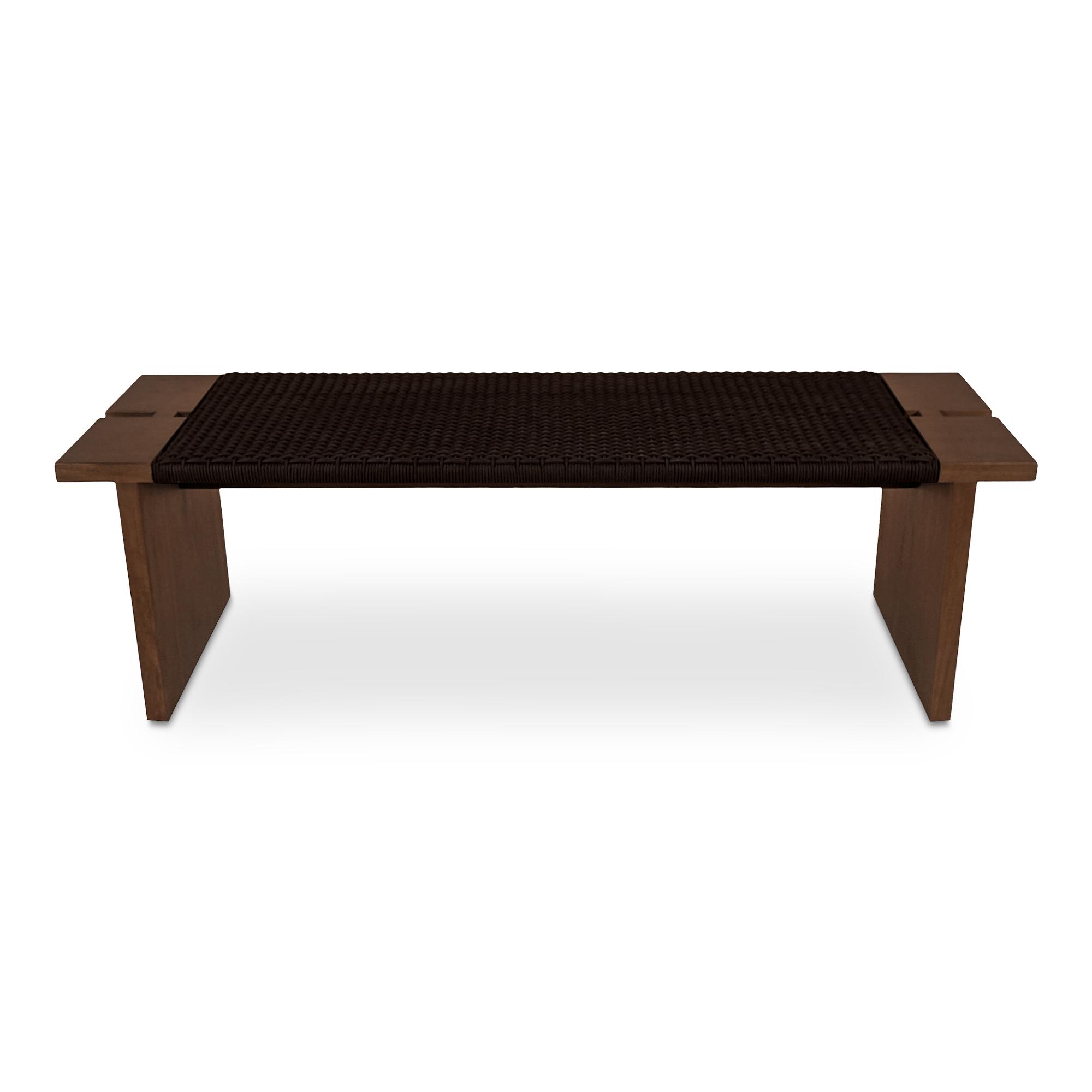 Merritt Outdoor Bench Dark Brown 4 Merritt Outdoor Bench Dark Brown - Image 4