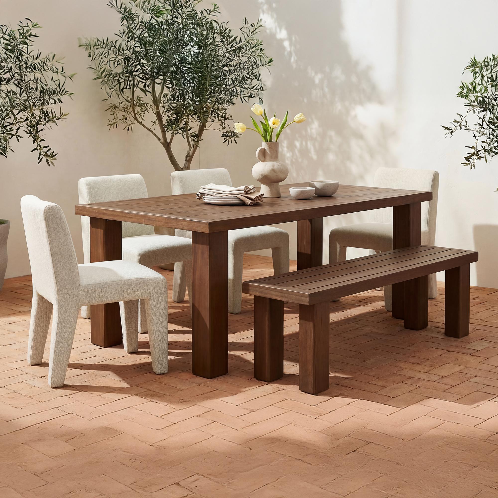 Marina Outdoor Dining Table Brown 6 Marina Outdoor Dining Table Brown - Image 6