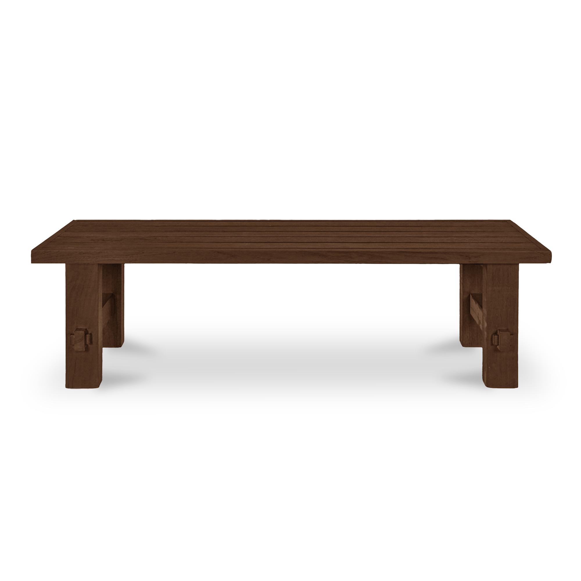 Esmond Outdoor Dining Bench Brown 5 Esmond Outdoor Dining Bench Brown - Image 5