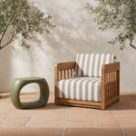 Adelaide Outdoor Accent Chair Brown Stripe TA-1011-21 TA 1011 21 10