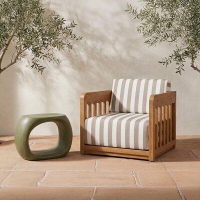 Adelaide Outdoor Accent Chair Brown Stripe