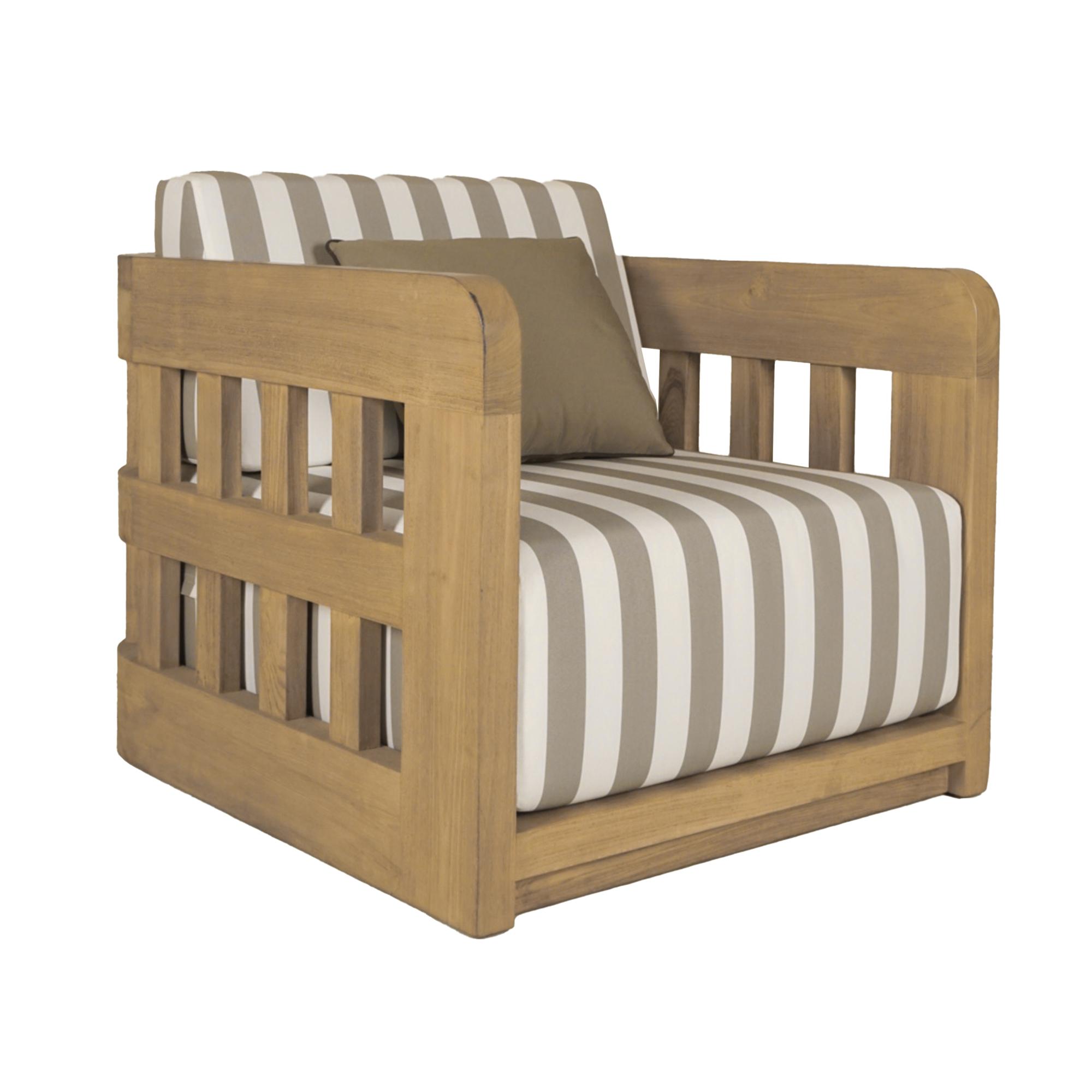 Adelaide Outdoor Accent Chair Brown Stripe 2 Adelaide Outdoor Accent Chair Brown Stripe - Image 2