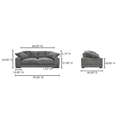 Plunge Sofa Charcoal TN-1021-25 TN 1021 25 70