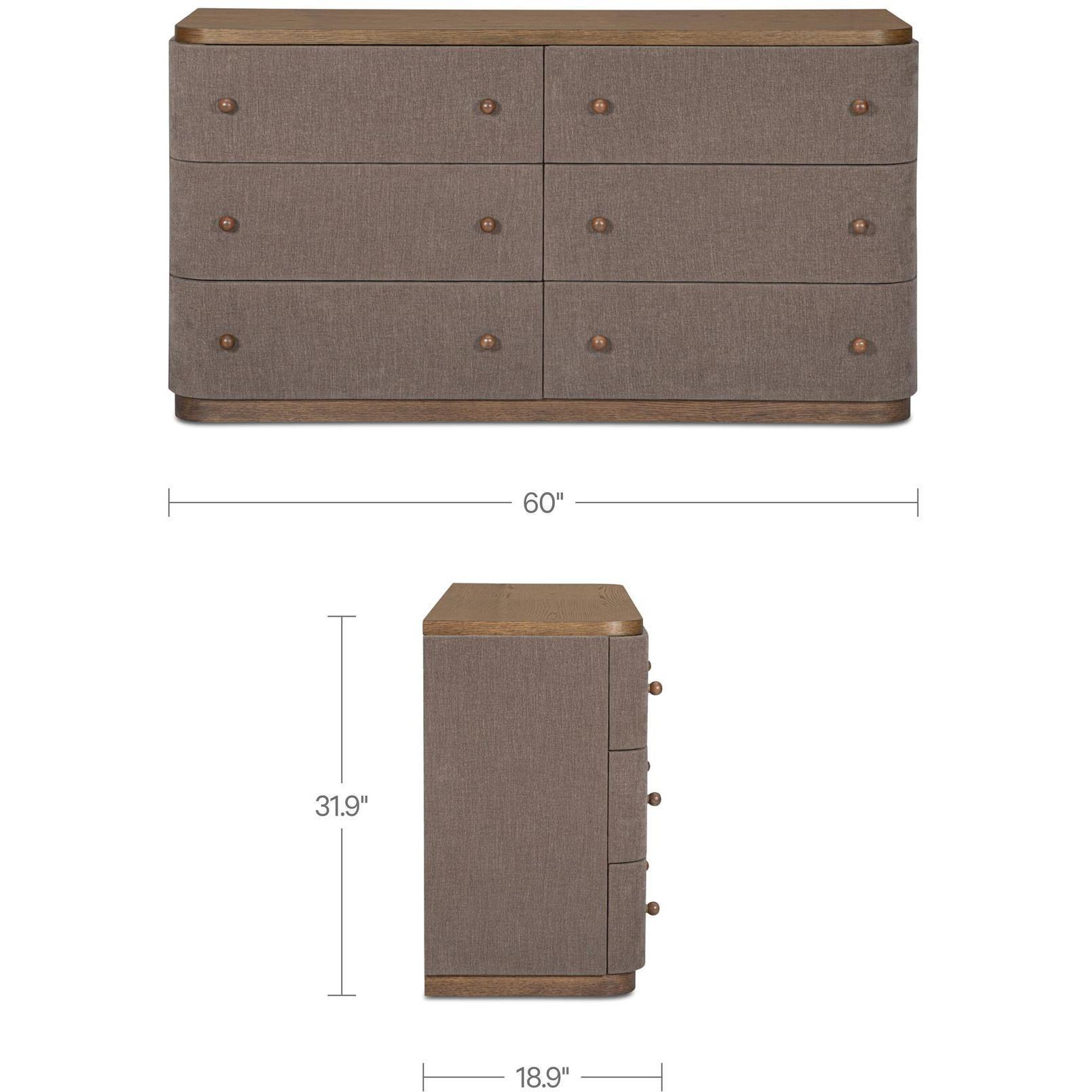 Simone 6 Drawer Dresser Brown 3 Simone 6 Drawer Dresser Brown - Image 3