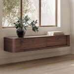 Round Off Floating Console Table Walnut 4 Round Off Floating Console Table Walnut TU-1006-03 TU 1006 03 10