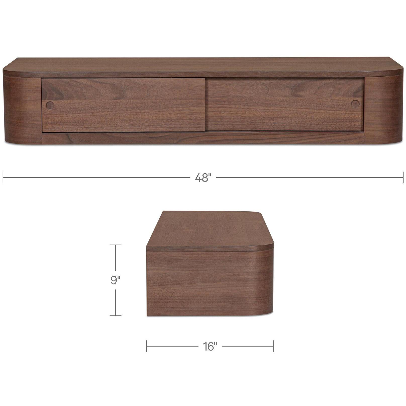 Round Off Floating Console Table Walnut 3 Round Off Floating Console Table Walnut - Image 3