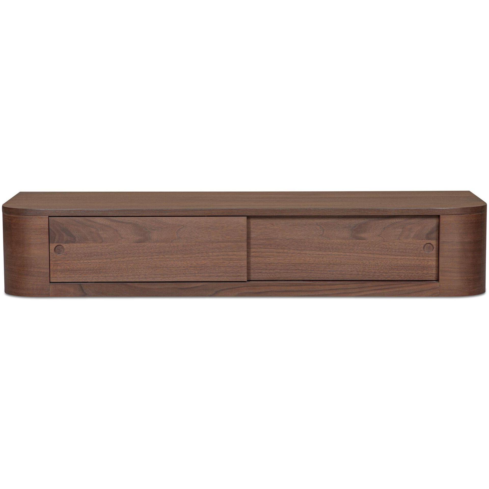 Round Off Floating Console Table Walnut 1 Round Off Floating Console Table Walnut