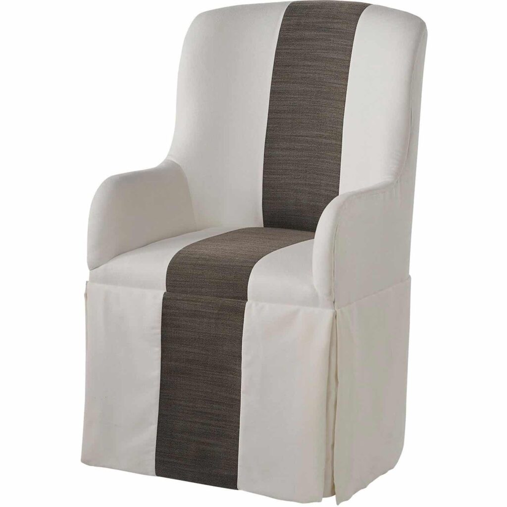 Modern Slip Cover Caster Arm Chair