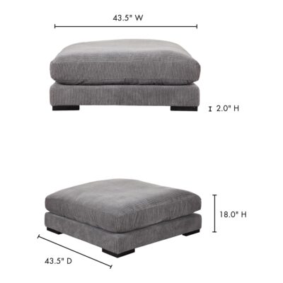 Tumble Ottoman Charcoal UB-1009-25 UB 1009 25 70