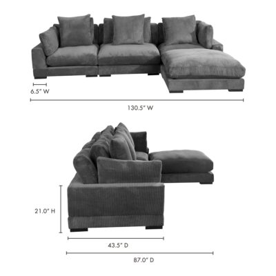 Tumble Lounge Modular Sectional Charcoal UB-1012-25 UB 1012 25 70